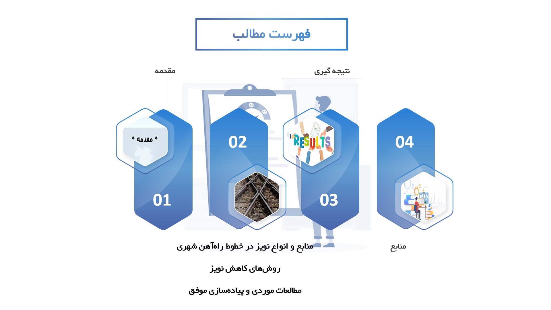 پاورپوینت در مورد روش‌های کاهش نویز در خطوط راه‌آهن شهری